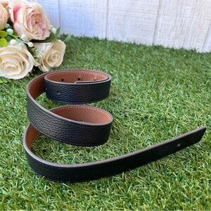 TORY BURCH 1” Pebbled leather reversible belt black Tan S MISSING Gold BUCKLE